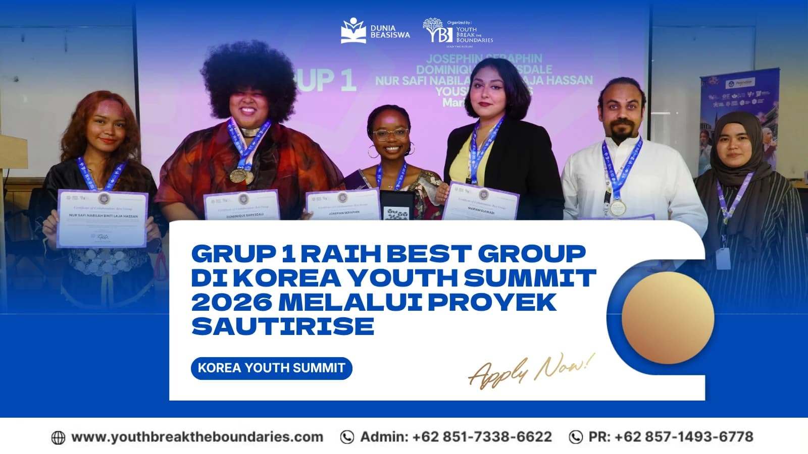 Grup 1 Raih Best Group di Korea Youth Summit 2026 melalui Proyek SAUTIRISE