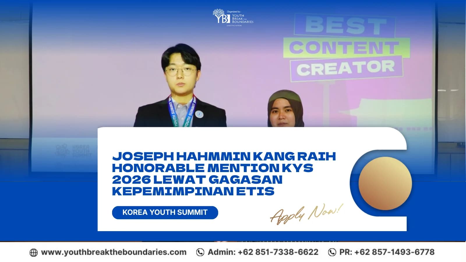 Joseph Hahmmin Kang Raih Honorable Mention KYS 2026 lewat Gagasan Kepemimpinan Etis