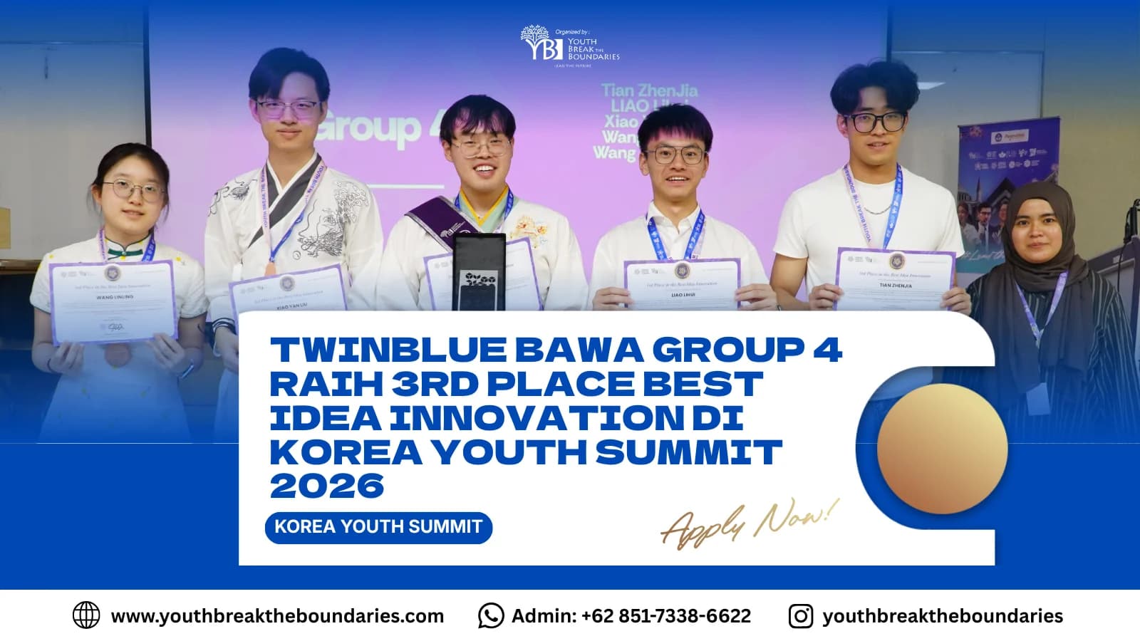 TwinBlue Bawa Group 4 Raih 3rd Place Best Idea Innovation di Korea Youth Summit 2026