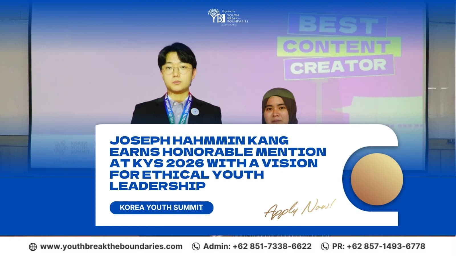 Joseph Hahmmin Kang Earns Honorable Mention at KYS 2026 with a Vision for Ethical Youth Leadership