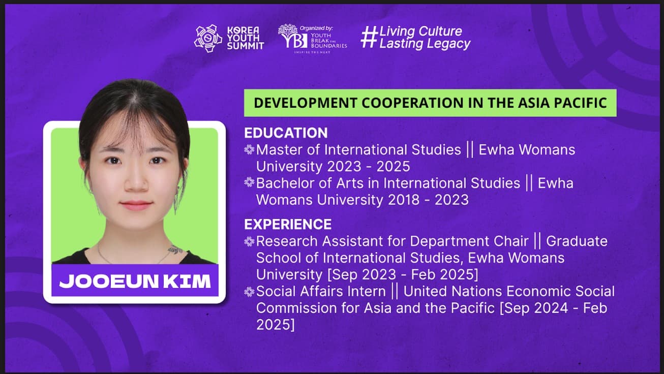 Jooeun Kim Confirmed as Speaker at Korea Youth Summit 2025