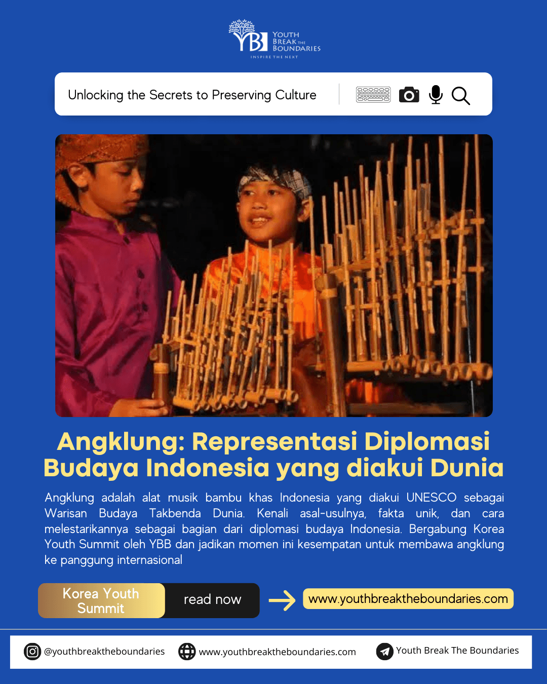 Angklung: Representasi Diplomasi Budaya Indonesia yang Diakui Dunia