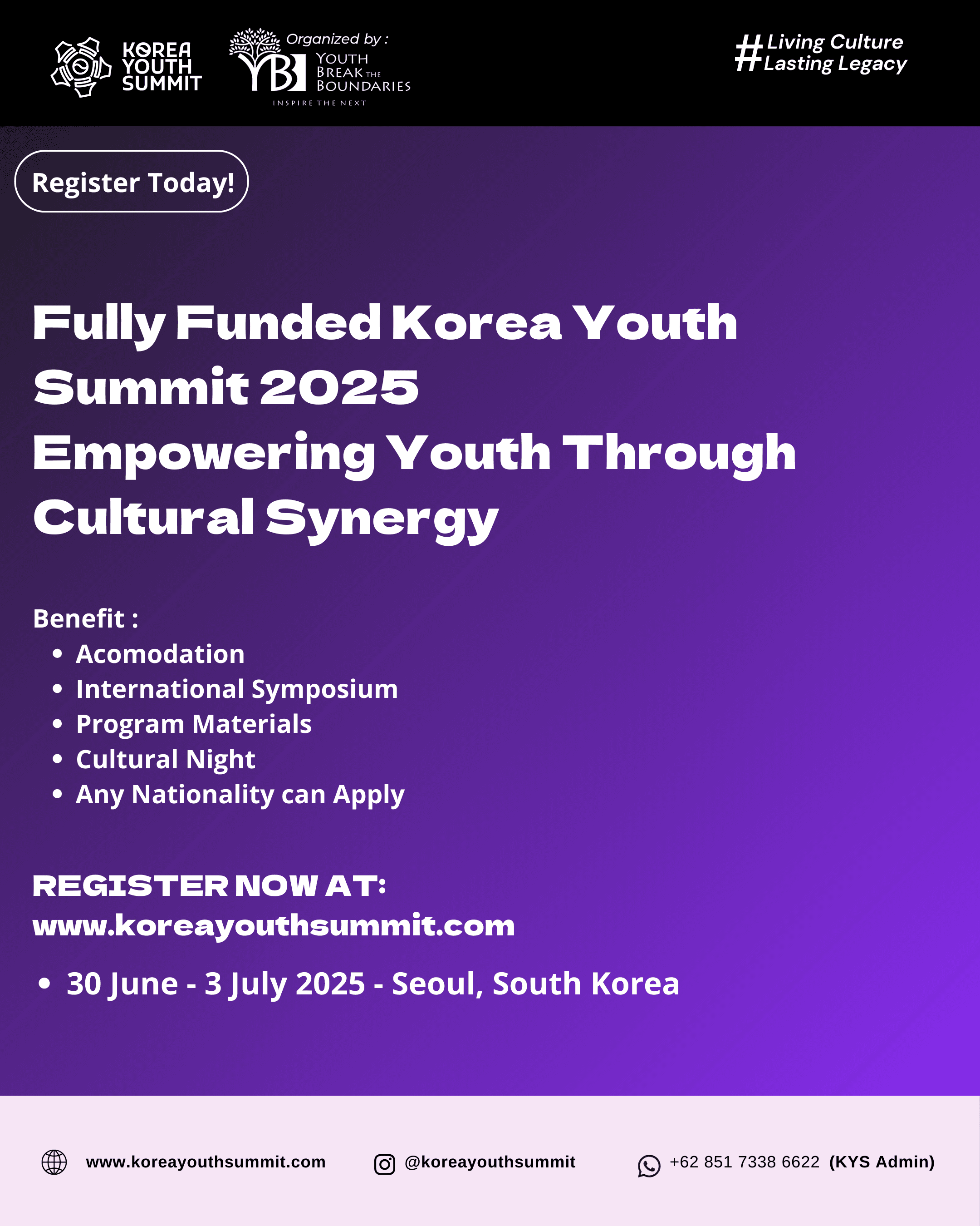 Korea Youth Summit 2025: Join Now for a Cultural Exchange in Korea and Grab Fully Funded Seats!